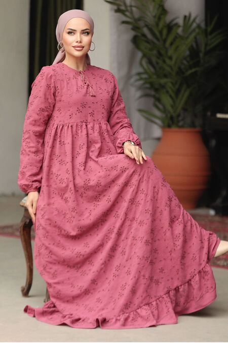 Modest Dusty Rose Summer Dress 23201GK